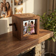 Personalized Photo Flip Box Custom Hand Crank Photo Album with Light & Name Anniversary Keepsake for Him & Her Gifts for Couple Family Christmas Day Father’s Day Wedding Birthday Gift