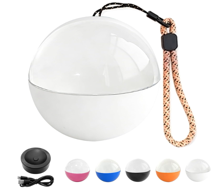 Memory Sphere Lamp Crystal Ball Video Player 2.8" Memory Orbs Ornament 4GB Uploadable Videos & Photos Personalized Unique Desk Night for Couples Friends Birthday Christmas (White Memory Orb WIFI)