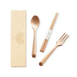Personalized Natural Wooden Spoons and Forks Set, Wooden Cutlery Set