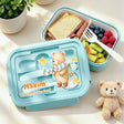 Personalized Cartoon Animal Photo Microwavable Lunch Box with Name Text and Cutlery Picnic Outdoor Activity Use Back to School Gift for Students