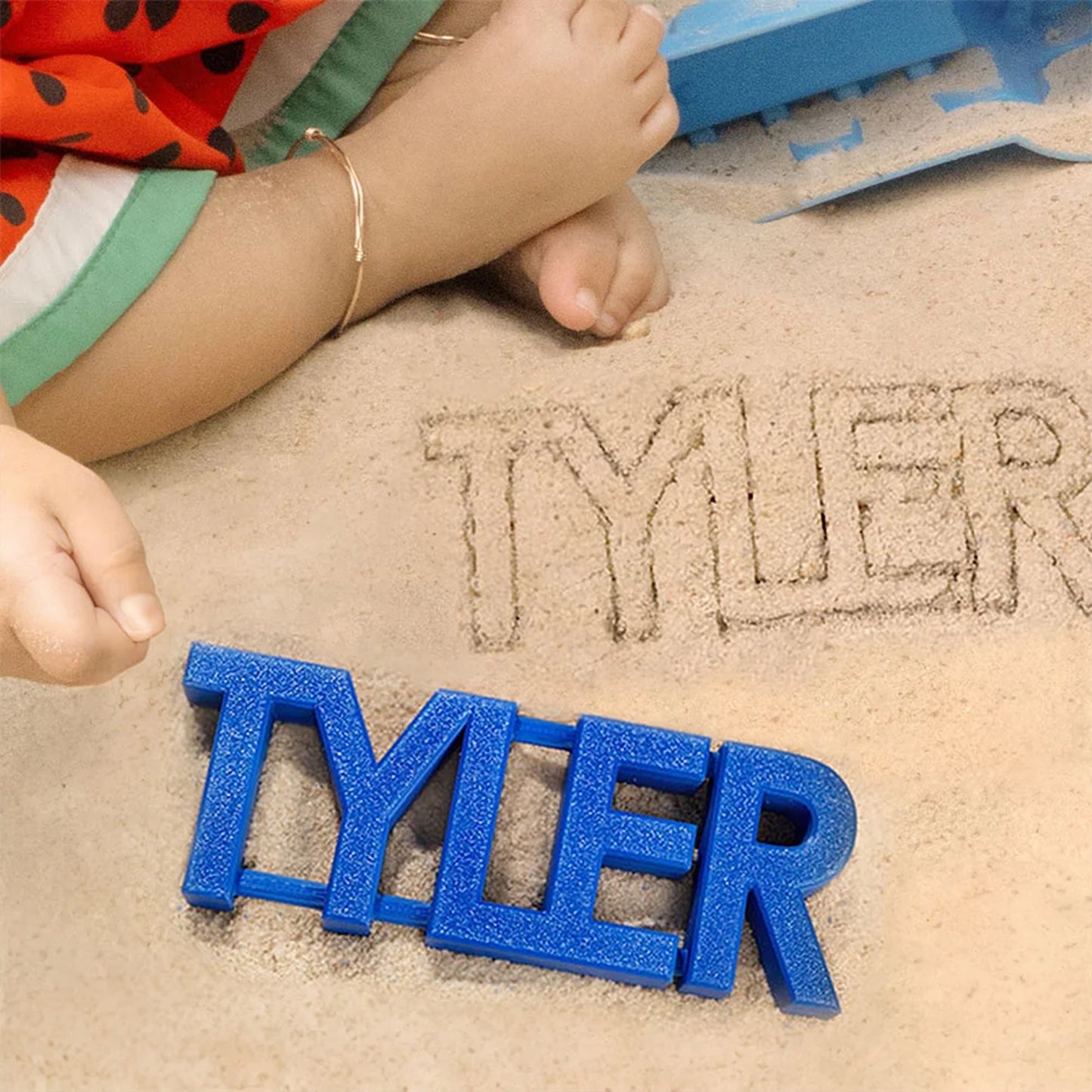 Personalized Name Sand Toys Custom Name 3D Printed Beach Tool Summer Outdoor Beach Toys Birthday Gifts for Kids Toddler Adult Family Grandson Granddaughter