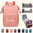 Personalized 3 in 1 Diaper Bag Backpack with Changing Station Multifunctional Large Baby Diaper Bags for Boys & Girls Portable Custom Lightweight Changing Bag Newborn Baby Essential Gifts