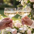 Personalized Crystal Champagne Coupe Glasses Set of 2 Custom Engraved Name Retro Style Cocktail Glass Wedding Toasting Flute Glasses for Groom Bride Anniversary Wedding Engagement Gifts