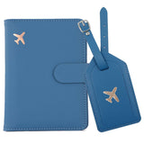 Personalised Durable Leather Passport Cover, Custom Luggage Tag Set with Name