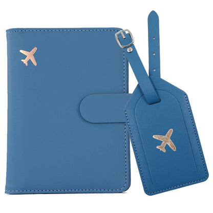 Personalised Durable Leather Passport Cover, Custom Luggage Tag Set with Name