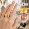 Personalized Name Ring for Women Stacking Rings with Engraved 2-7 Names