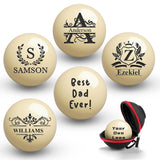 Personalized Billiards Cue Ball with Pouch