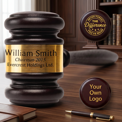Personalized Judge Gavel and Sound Block Set Wooden Gavel Set Custom Engraved Name and Text Gift for Lawyers Judges Chairmen Retirement Law School Graduation Birthday Xmas Gifts