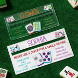 Personalized Acrylic Mahjong Line Reader with Rules and Name Accessories Tool Gifts for Parties Game Nights Birthday Gifts for Lovers Beginners Family Friends Wife