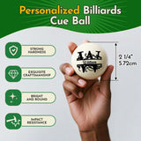 Personalized Billiards Cue Ball with Pouch