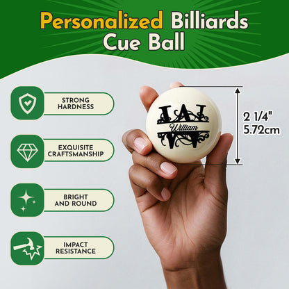 Personalized Billiards Cue Ball with Pouch Engrave Text or Logo Custom Monogram 57mm Cue Ball Birthday Gifts for Dad Husband Billiards Player Billiards Lover Wedding Father's Day Gifts