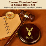 Personalized Judge Gavel and Sound Block Set