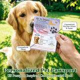 Personalized Pet Passport Photo Album Custom Memory Passport with Photo and Name Gift for Pet Owners Lovers Pet Notebook for Dog & Cat Pet Adoption Anniversary Dog Birthday Gifts