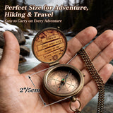 Personalized Engraved Compass with Wooden Box