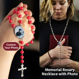 Personalized Photo Rosary Beads Necklace