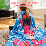 Personalized Cheer Blanket for Girls Custom Name & Cartoon Character Throw Cheer Team Gift for Adults Team Girls Dancers & Athletes Soft Fleece Blanket for Bedroom Travel & Competitions