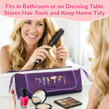 Personalized Heat-Resistant Hair Tools Travel Bag – Custom Birth Flower & Name Organizer for Dyson, Shark & Hot Tools