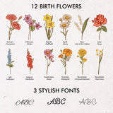 Personalized Birth Flower Corduroy Tote Bag