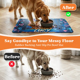 Personalized Pet Food Mat with Photo & Name Dog Mat for Food and Water Graffiti Oil Painting Style Cat Mat for Food Non-Slip Rubber Backing Pet Placemat for Cat Puppy Gift for Pet Lovers