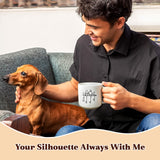 Personalized Pet Character Silhouette Mug 12 oz Coffee Mug Custom Pet & Owner Name Ceramic cup Line Art Mug Gifts for Pet Lovers Pet Owners Birthday Xmas Mother's Day Holiday Gifts