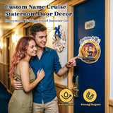 Personalized Cruise Door Magnet Custom Cartoon Couple & Name Cruise Partners for Life Cabin Decoration for Anniversary Honeymoon Trip Cabin Door Fridge Gifts for Husband Wife Family Friends