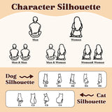 Personalized Pet Character Silhouette Mug 12 oz Coffee Mug Custom Pet & Owner Name Ceramic cup Line Art Mug Gifts for Pet Lovers Pet Owners Birthday Xmas Mother's Day Holiday Gifts