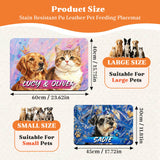 Personalized Pet Food Mat with Photo & Name Dog Mat for Food and Water Graffiti Oil Painting Style Cat Mat for Food Non-Slip Rubber Backing Pet Placemat for Cat Puppy Gift for Pet Lovers