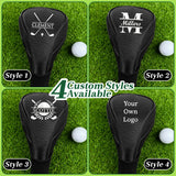 Personalized Golf Club Cover Custom Name or Logo Head Cover Driver Men's Golf Accessories Gifts for Golf Lovers Golfers Dad Husband Father's Day Birthday Wedding Xmas Gifts