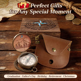 Personalized Engraved Compass with Wooden Box
