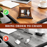 Personalized Valet Tray for Men Custom Key Bowl Portable Waterproof PU Leather Valet Tray for Keys Wallet Remote Controller Keys Phone Wallet Coin Jewelry Men Gifts for Christmas