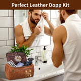 Personalized Leather Toiletry Bag-For men and women