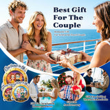 Personalized Cruise Door Magnet Custom Cartoon Couple & Name Cruise Partners for Life Cabin Decoration for Anniversary Honeymoon Trip Cabin Door Fridge Gifts for Husband Wife Family Friends