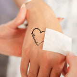 15 Pcs Personalized Heart Temporary Tattoos Custom Name Waterproof Tattoo Stickers Funny Party Favors Gifts for Birthday Bachelorette Wedding Pool Party Milestone Graduation