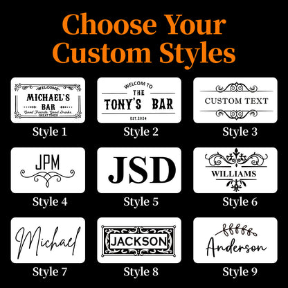Personalised Bar Mat Non-slip PVC Rubber Bar Mat Custom Bar Name Spill Mat for Countertop Home Bar Coffee Bar Gifts for Bartender Drinking Lover Cocktail Lover Lover Newlywed Beer Mat Decor