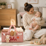 Personalized Baby Diaper Caddy Organizer Custom Baby Storage Basket