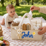 Personalized Baby Diaper Caddy Organizer Custom Baby Storage Basket