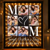 Personalized Mothers Day Mirror Light for Mom Custom Photo Light Box Infinity Mirror Table Night Light  Mom Light Up Sign LED Picture Light Frame Mothers Day Gift Ideas
