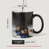 Personalized Magic Coffee Mug - Heat Sensitive Color Changing Custom Photo Mug | Customizable Ceramic Cup Christmas Birthday Gift | Taza Magica Personalizada - Black