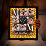 Personalized Mothers Day Mirror Light for Mom Custom Photo Light Box Infinity Mirror Table Night Light  Mom Light Up Sign LED Picture Light Frame Mothers Day Gift Ideas