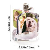 Custom Crystal Lamp Vibrant Color Film - Rotating Photo Night Light Thick Glass Base Metal Shaft Battery Powered