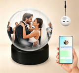 Memory Sphere Lamp Crystal Ball Video Player 2.8" Memory Orbs Ornament 4GB Uploadable Videos & Photos Personalized Unique Desk Night for Couples Friends Birthday Christmas (White Memory Orb WIFI)