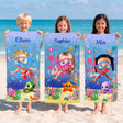 Personalized Kids Beach Towel Cute 3D Diver Kid Diving Boy Cartoon Print Towel Custom Name Quick Dry Microfiber Fabric for Summer Vacation Beach Party Birthday Gifts for Kids Boys Girls