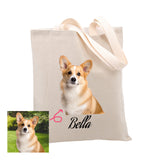 Personalized Pet Tote Bag, Customized Tote Bag, Personalized Zippered Bag for Women