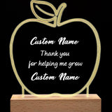 Personalized Acrylic Night Lamp, Apple Shape Teacher Gifts