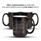 Personalized Magic Coffee Mug - Heat Sensitive Color Changing Custom Photo Mug | Customizable Ceramic Cup Christmas Birthday Gift | Taza Magica Personalizada - Black