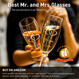 2 Pcs Custom Wedding Champagne Glasses