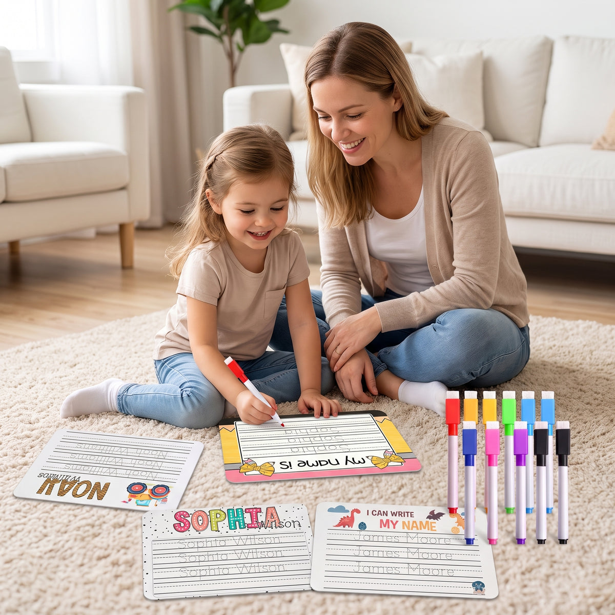 Personalized Name Practicing Board for Kids Cusotm Name Tracing Whiteboard with Dry-Erase Pen Back-to-School Gift for 3 4 5 Years Old Preschoolers Toddler Name Learning Handwriting