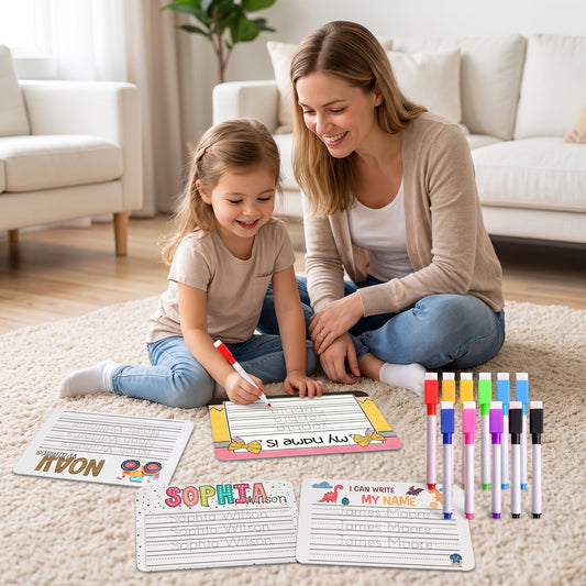 Personalized Name Practicing Board for Kids Cusotm Name Tracing Whiteboard with Dry-Erase Pen Back-to-School Gift for 3 4 5 Years Old Preschoolers Toddler Name Learning Handwriting