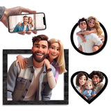 Personalized Cartoon Style Photo Sign Custom Portrait Gifts for Family & Friends Photo Framed Wall Art Family Artwork Decor Gift for Couples Newlyweds Wedding Anniversary Xmas