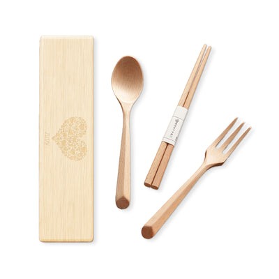 Personalized Natural Wooden Spoons and Forks Set, Wooden Cutlery Set